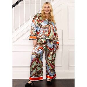 FLAW Dianna Singh "The Fancy Set" Pajamas Loungewear Women's Medium / Large $204